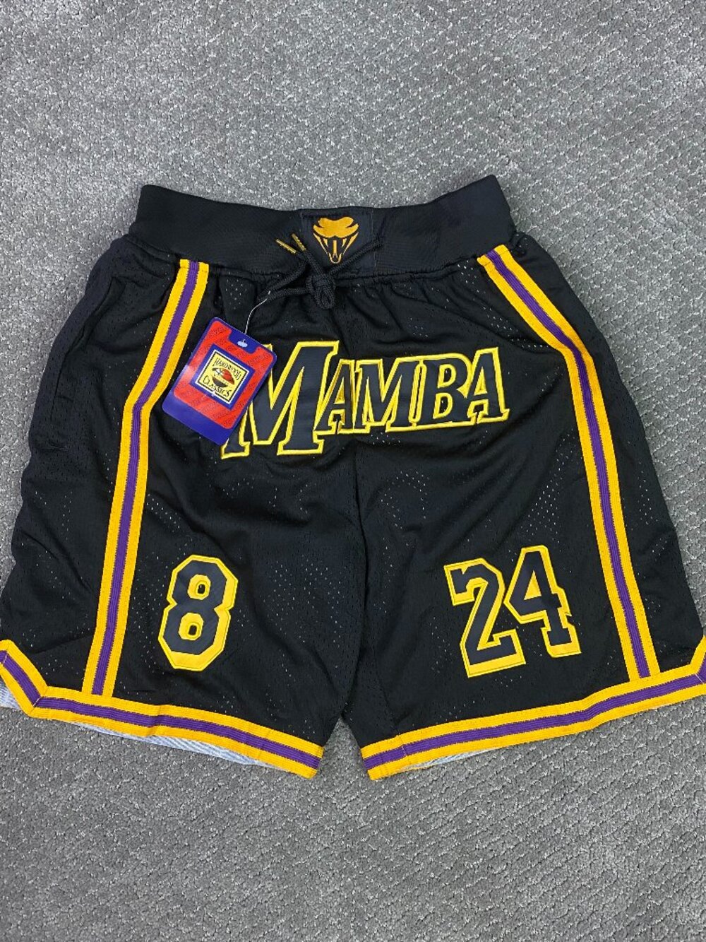 Just Don Kobe Bryant Shorts Mens Small Black Mamba Lakers NEW NWT